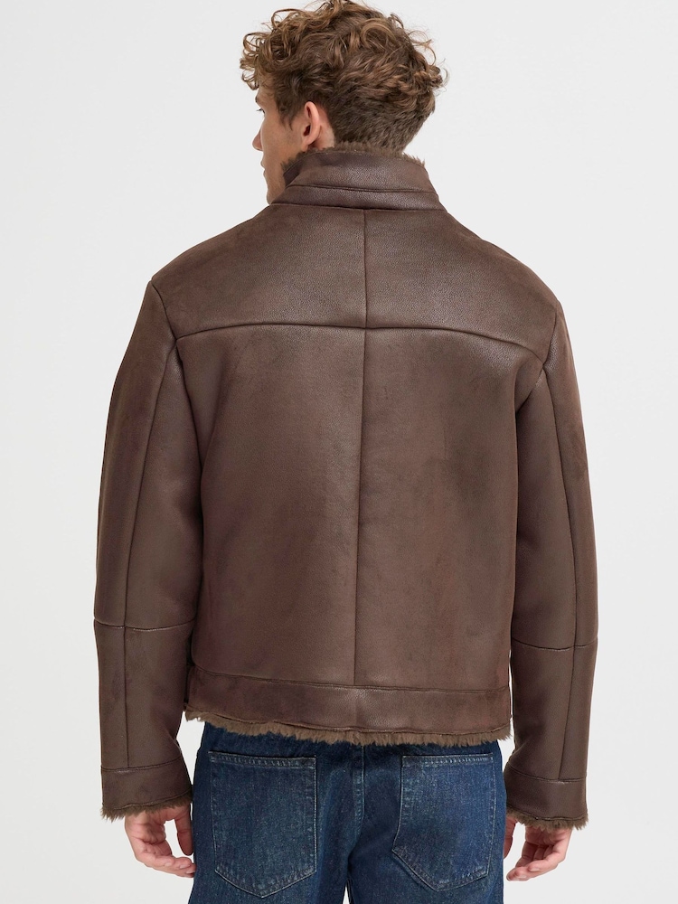Casual Friday Brown CFMACKSEN Fur Lined Flying Jacket - Image 2 of 8