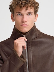 Casual Friday Brown CFMACKSEN Fur Lined Flying Jacket - Image 4 of 8