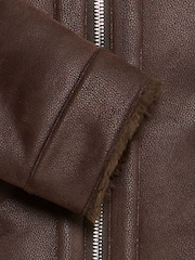 Casual Friday Brown CFMACKSEN Fur Lined Flying Jacket - Image 8 of 8