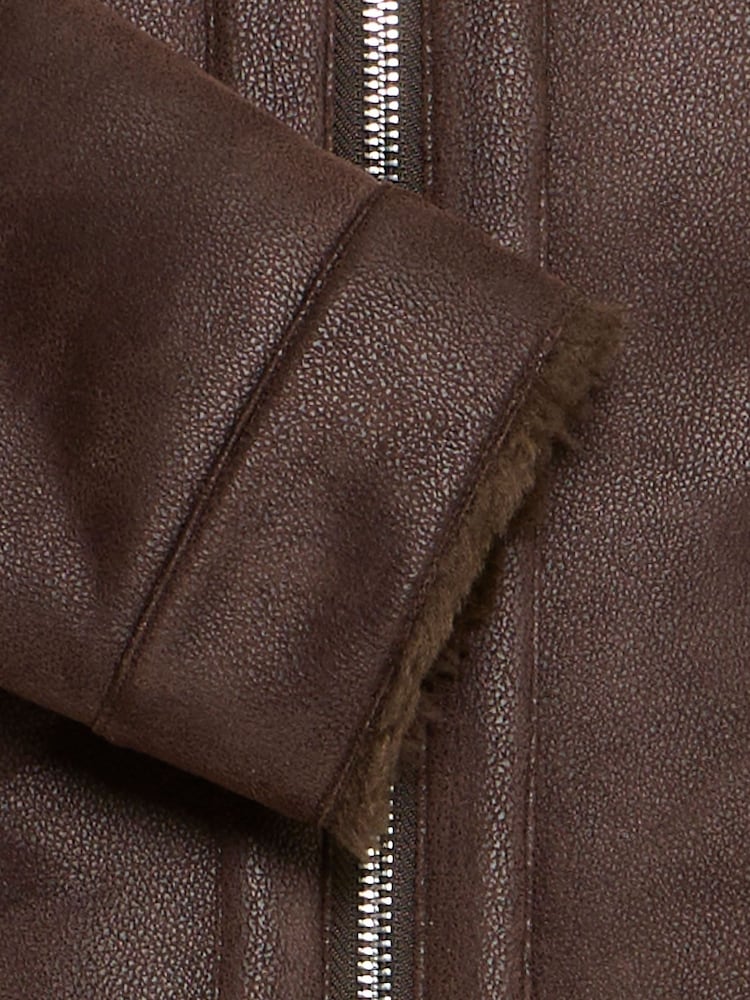 Casual Friday Brown CFMACKSEN Fur Lined Flying Jacket - Image 8 of 8