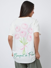 Skinnydip White Bouquet De Fleurs T-Shirt - Image 3 of 5