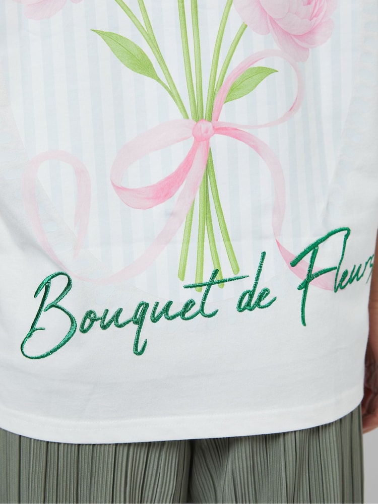 Skinnydip White Bouquet De Fleurs T-Shirt - Image 5 of 5