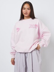 Skinnydip Pink Busy Dilly Dallying Pink Sweatshirt - Image 1 of 5