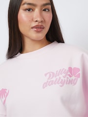 Skinnydip Pink Busy Dilly Dallying Pink Sweatshirt - Image 3 of 5
