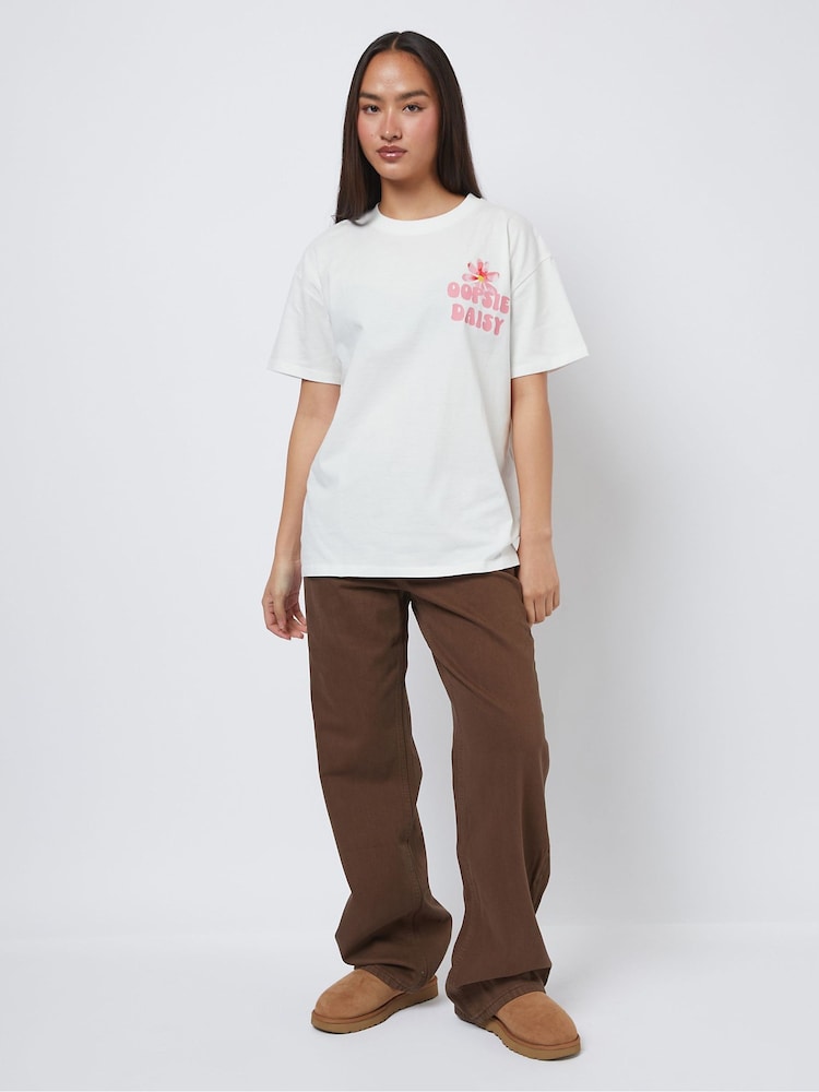 Skinnydip White Stop And Smell The Flowers T-Shirt - Image 1 of 4 Skinnydip White Stop And Smell The Flowers T-Shirt - Image 1 of 4