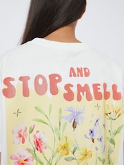 Skinnydip White Stop And Smell The Flowers T-Shirt - Image 3 of 4
