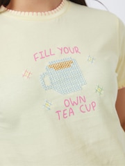 Skinnydip Yellow Fill Your Own Tea Cup Baby T-Shirt - Image 4 of 5