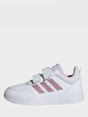 adidas White Pink Hook and Loop Tensaur Sport 3.0 Junior Trainers - Image 2 of 10