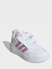 adidas White Pink Hook and Loop Tensaur Sport 3.0 Junior Trainers - Image 3 of 10