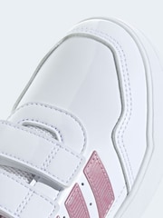 adidas White Pink Hook and Loop Tensaur Sport 3.0 Junior Trainers - Image 9 of 10