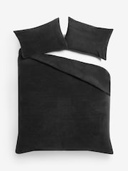 Grey Charcoal Teddy Fleece Bed Set - Image 5 of 5