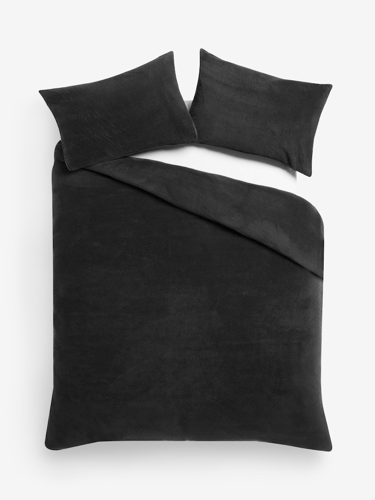 Grey Charcoal Teddy Fleece Bed Set - Image 5 of 5 Grey Charcoal Teddy Fleece Bed Set - Image 5 of 5