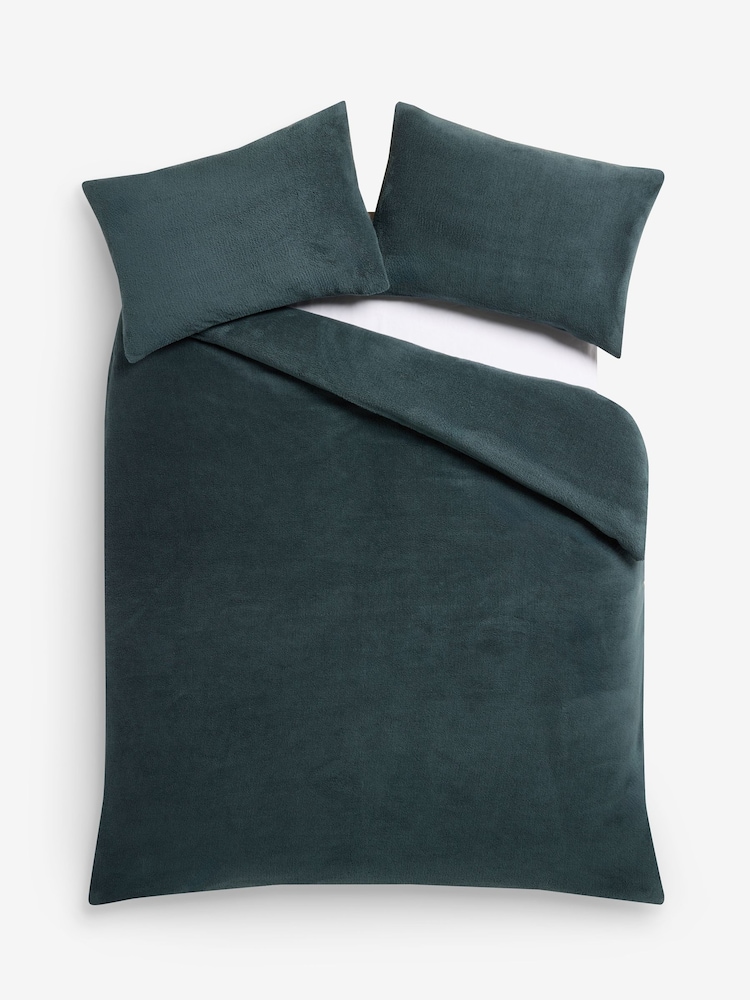 Dark Green Teddy Fleece Bed Set - Image 5 of 5 Dark Green Teddy Fleece Bed Set - Image 5 of 5