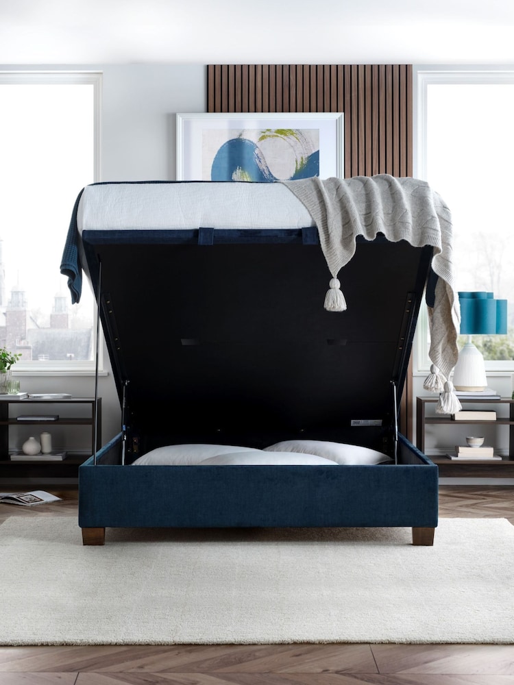Kaydian Blue Newton Plain Padded Headend Ottoman Bed - Image 3 of 3 Kaydian Blue Newton Plain Padded Headend Ottoman Bed - Image 3 of 3