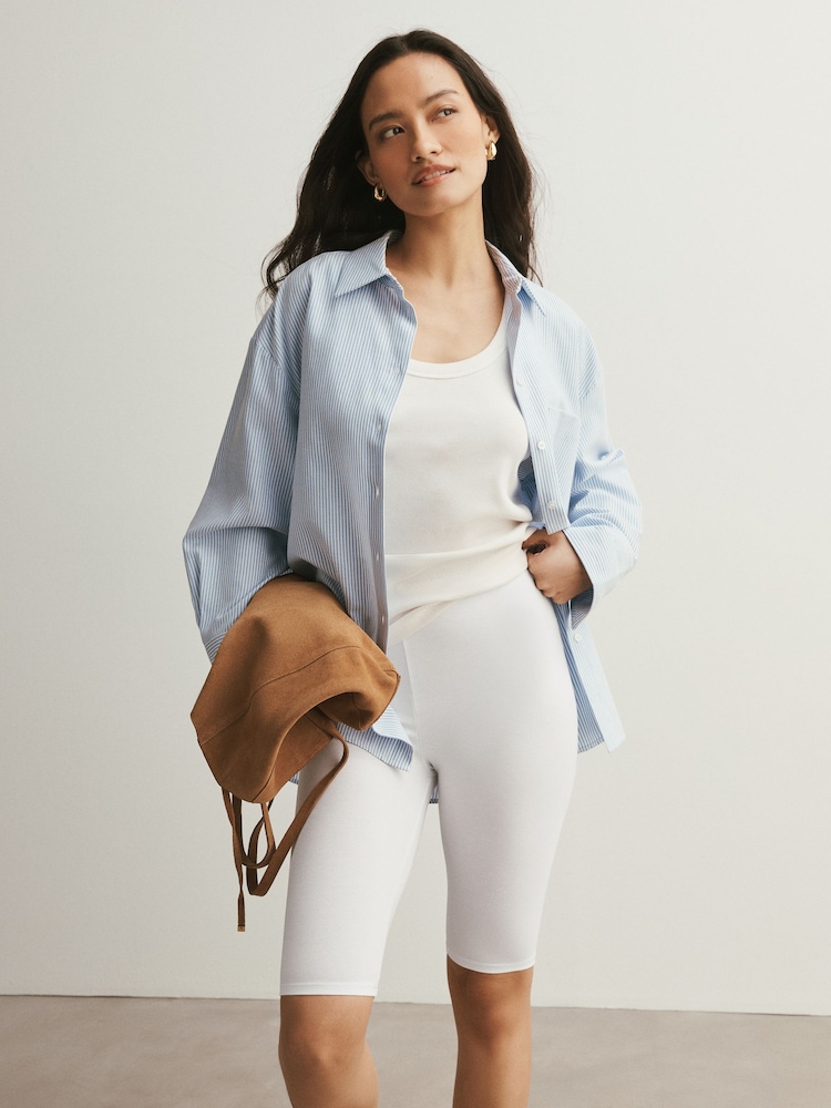 White Jersey Cycle Shorts - Image 1 of 7