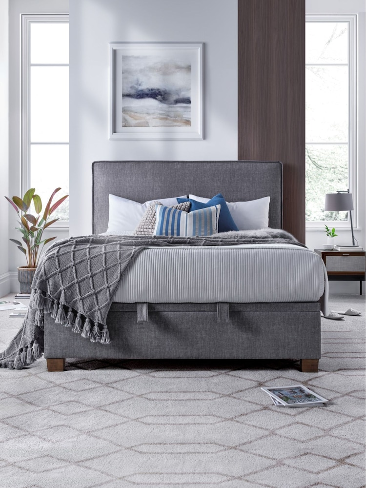 Kaydian Grey Newton Plain Padded Headend Ottoman Bed - Image 1 of 3