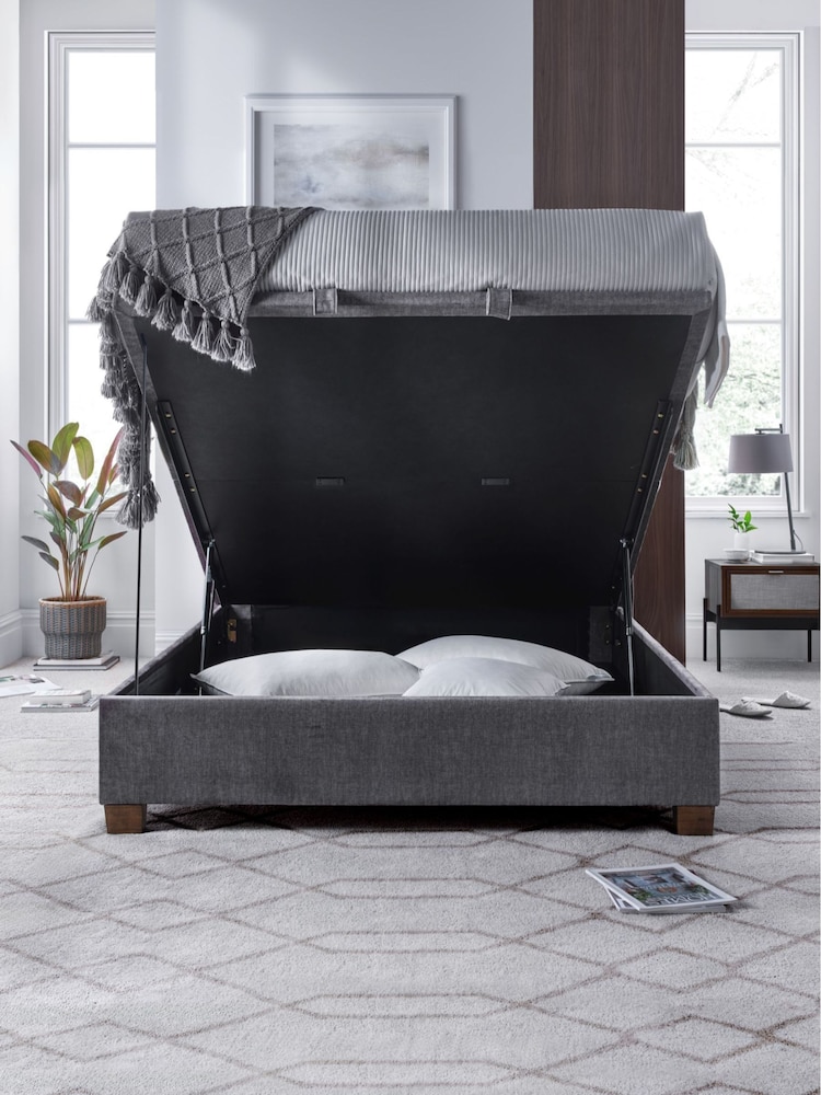 Kaydian Grey Newton Plain Padded Headend Ottoman Bed - Image 3 of 3