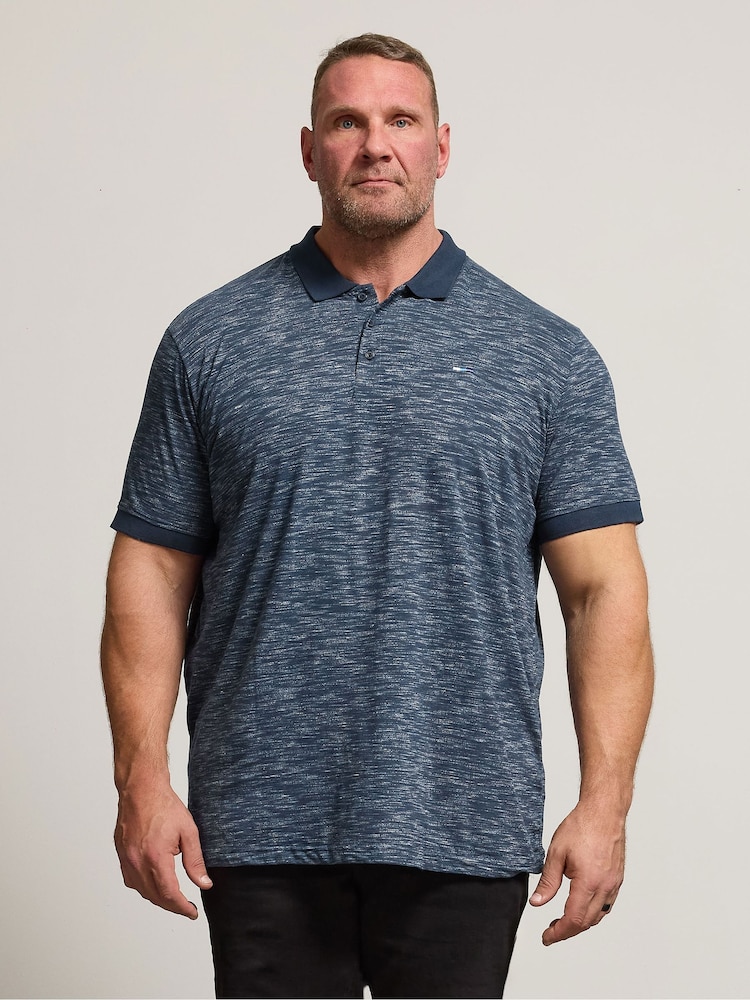 Blå - BadRhino Big & Tall Slub Polo Shirt - Bilde 1 av 4