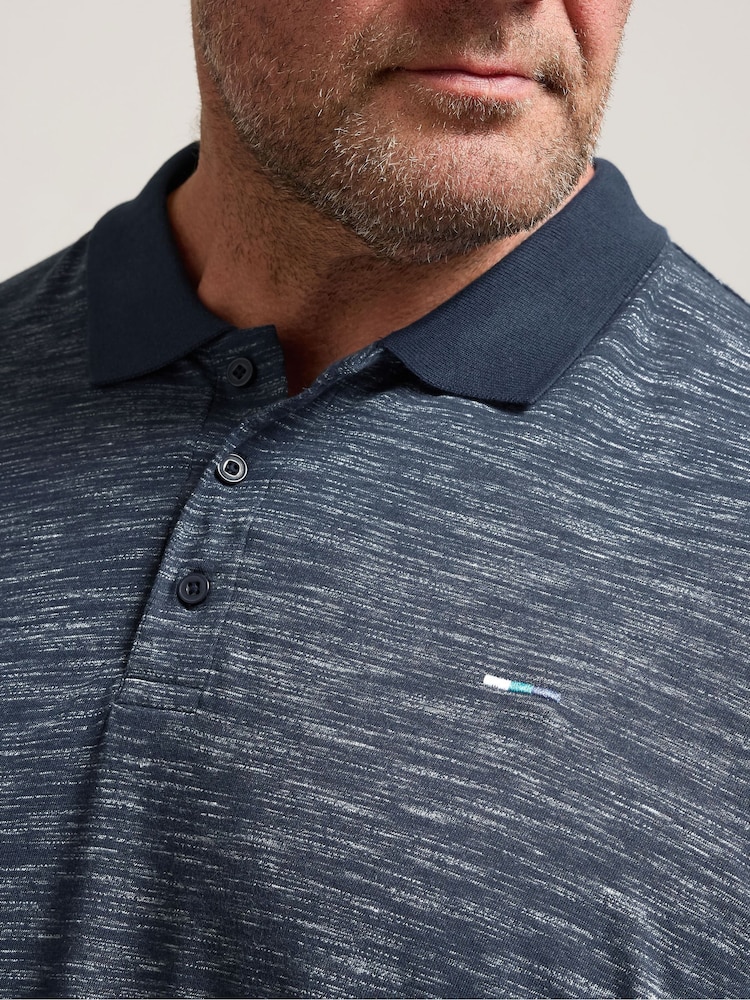 Blå - BadRhino Big & Tall Slub Polo Shirt - Bilde 4 av 4