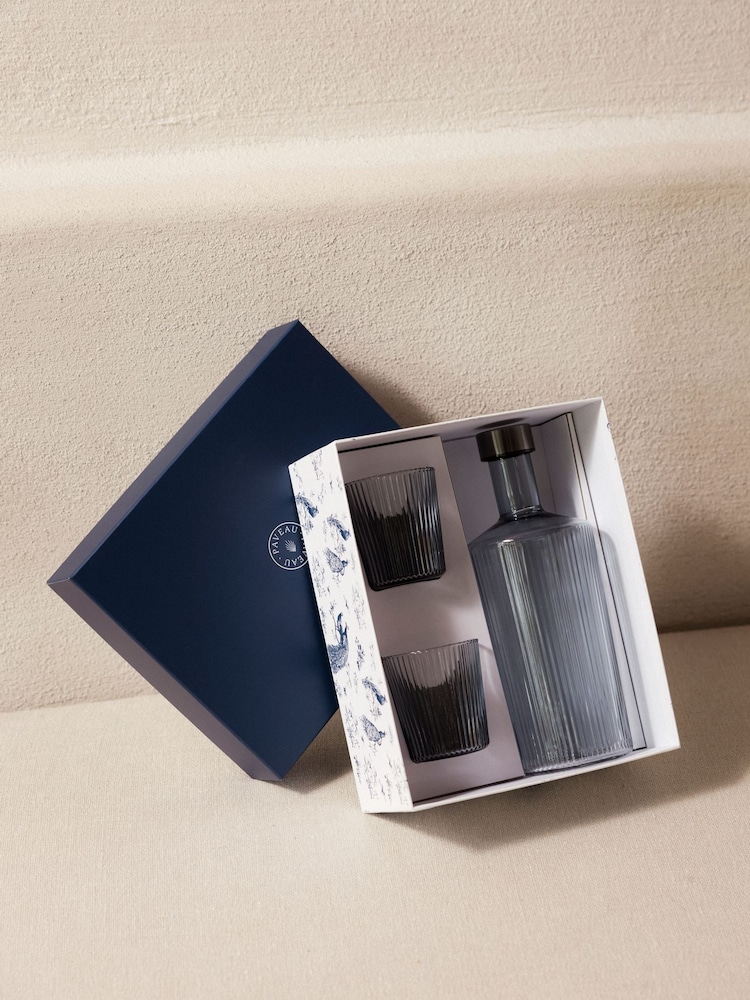 Paveau Set of 2 Dark Blue Cable Water Bottle And Glasses Gift Box - Image 1 of 1 Paveau Set of 2 Dark Blue Cable Water Bottle And Glasses Gift Box - Image 1 of 1