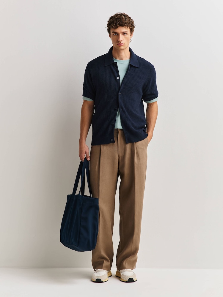 NN.07 Blue Nolan Textured Knit Shirt - Image 2 of 5
