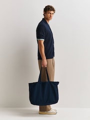 NN.07 Blue Nolan Textured Knit Shirt - Image 3 of 5