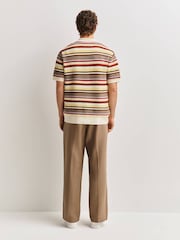 NN.07 Cream Lars Striped Polo Shirt - Image 4 of 6