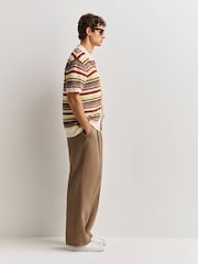 NN.07 Cream Lars Striped Polo Shirt - Image 5 of 6