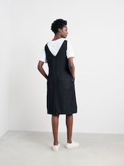 Seasalt Cornwall Blue Tall Salt Weave Pinafore Dress - Image 3 of 5