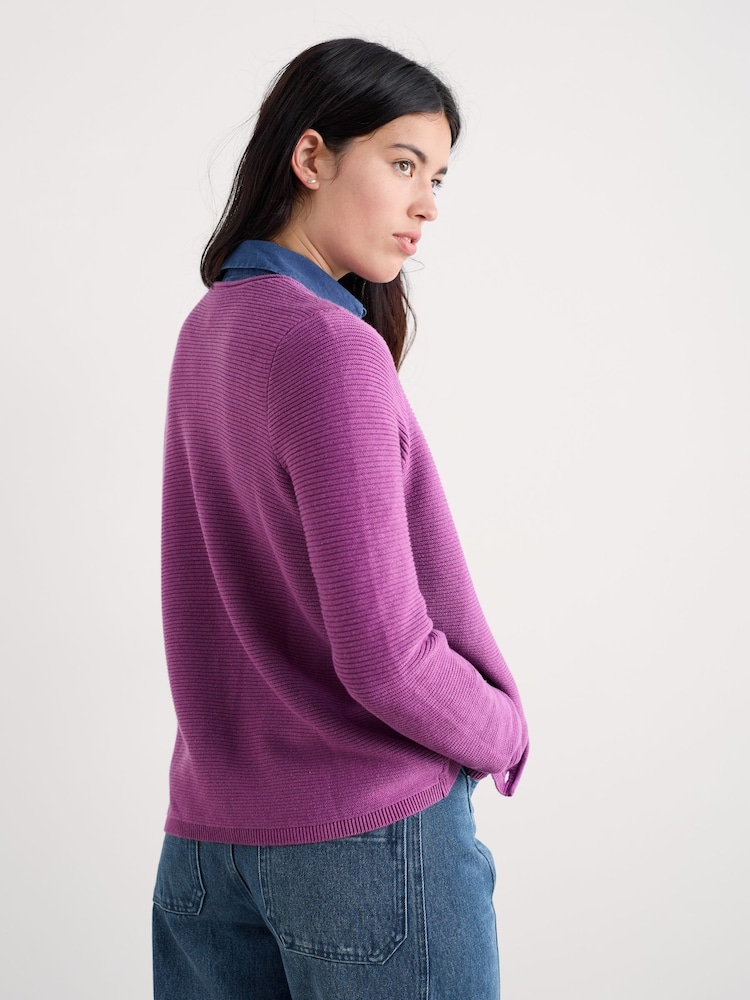 Seasalt Cornwall Purple Makers Cardigan - Image 2 of 5