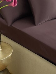 Chocolate Brown Collection Luxe 400 Thread Count Egyptian Cotton Deep Fitted Sateen Sheet - Image 1 of 2