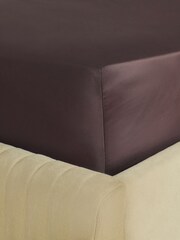 Chocolate Brown Collection Luxe 400 Thread Count Egyptian Cotton Deep Fitted Sateen Sheet - Image 2 of 2