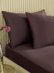 Set of 2 Chocolate Brown Collection Luxe 400 Thread Count Egyptian Cotton Sateen Pillowcases - Image 1 of 4