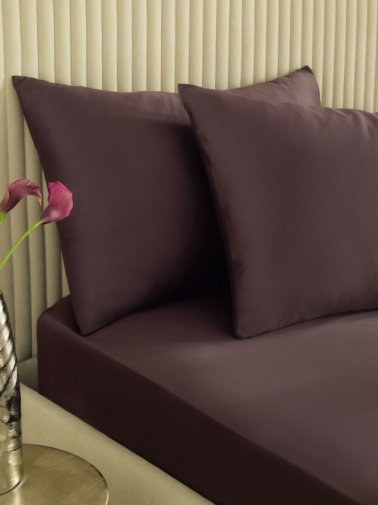 Set of 2 Chocolate Brown Collection Luxe 400 Thread Count Egyptian Cotton Sateen Pillowcases - Image 1 of 4