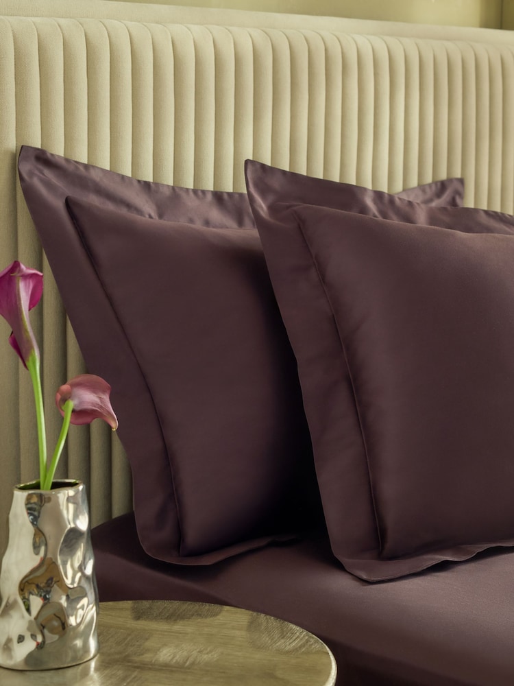Set of 2 Chocolate Brown Collection Luxe 400 Thread Count Egyptian Cotton Sateen Pillowcases - Image 2 of 4