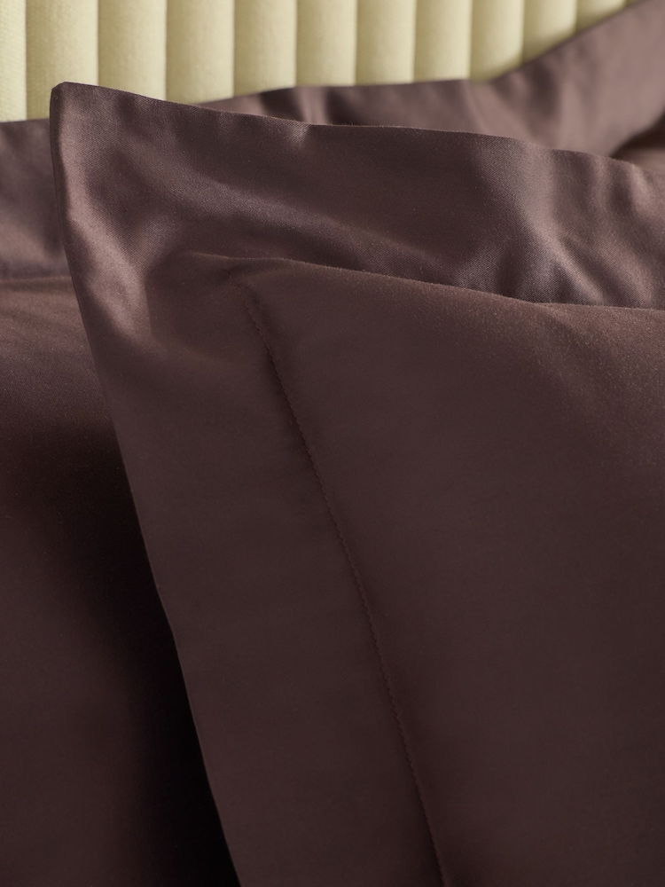 Set of 2 Chocolate Brown Collection Luxe 400 Thread Count Egyptian Cotton Sateen Pillowcases - Image 4 of 4