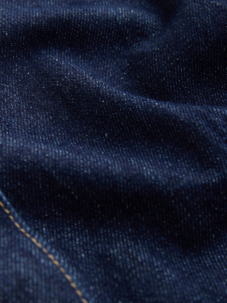 Rinse Blue Short Sleeve Gold Buckle Pocket Mini Denim Dress - Image 8 of 8