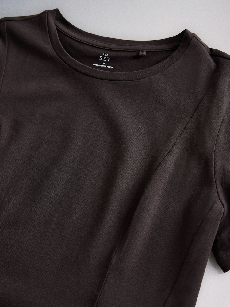 The Set 3 Pack Peplum Tops Chocolate Brown/Khaki Green/Cream - Image 11 of 11