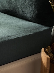 Dark Green Teddy Fleece Deep Fitted Sheet - Image 1 of 2