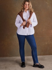 أزرق ـ بنطلون ضيّق دنيم من Live Unlimited - صورة 4 من 5