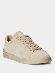 Polo Ralph Lauren Nude Heritage Court II Suede Trainers - Image 2 of 4