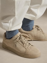 Polo Ralph Lauren Nude Heritage Court II Suede Trainers - Image 5 of 5