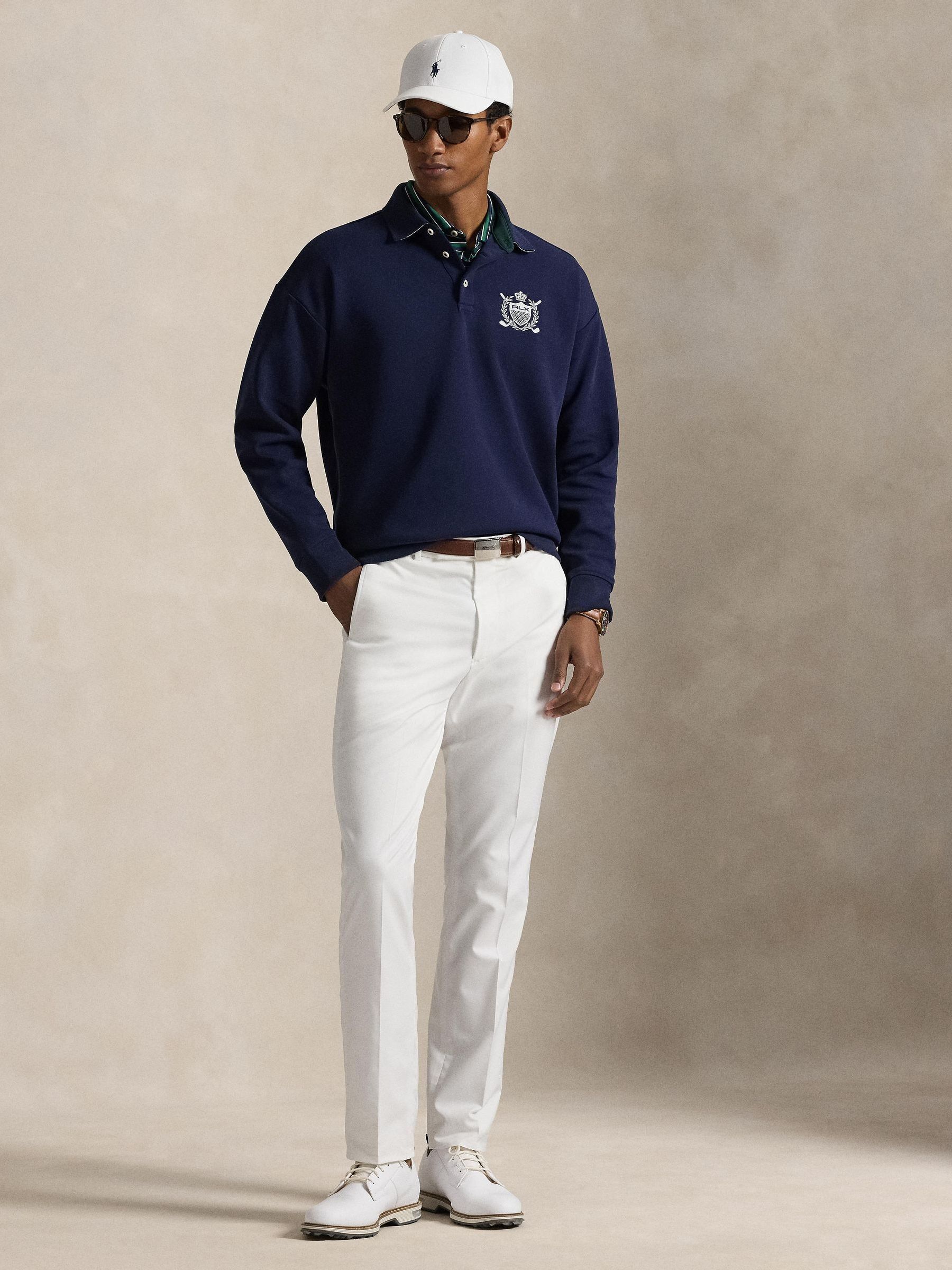 Buy Ralph Lauren Blue RLX New York Golf Long Sleeve Polo Shirt