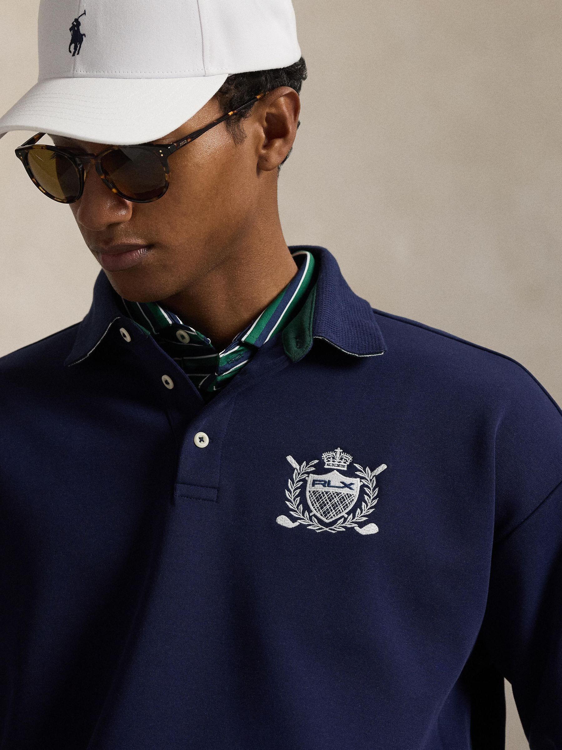 トップス Ralph Lauren Polo Buy Ralph Lauren Blue RLX New York Golf Long Sleeve Polo Shirt