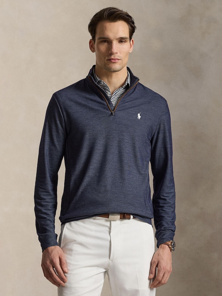 Sininen - Ralph Lauren Rlx Movement -neulepusero vetoketjulla - Kuva 1 / 4