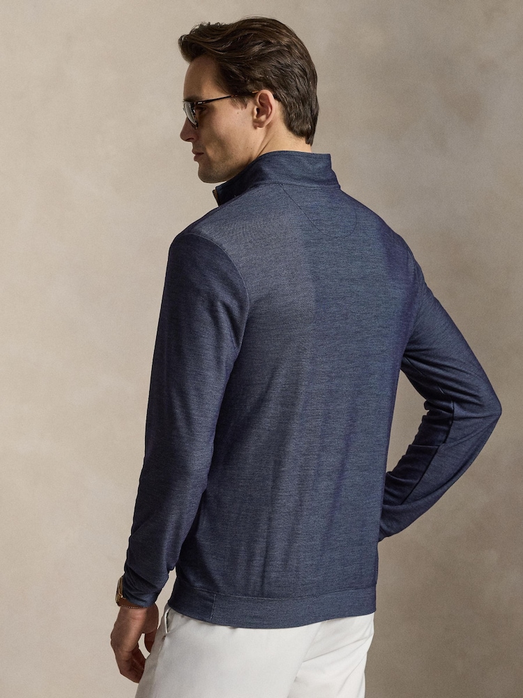 Sininen - Ralph Lauren Rlx Movement -neulepusero vetoketjulla - Kuva 2 / 4