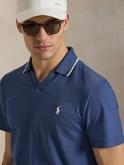 Šviesiai mėlyna - Ralph Lauren Rlx Performance Pique Polo Shirt - 4 paveikslėlis iš 5