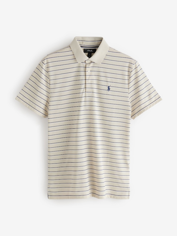 Ralph Lauren Nude RLX Tour Stripe Polo Shirt - Image 1 of 1