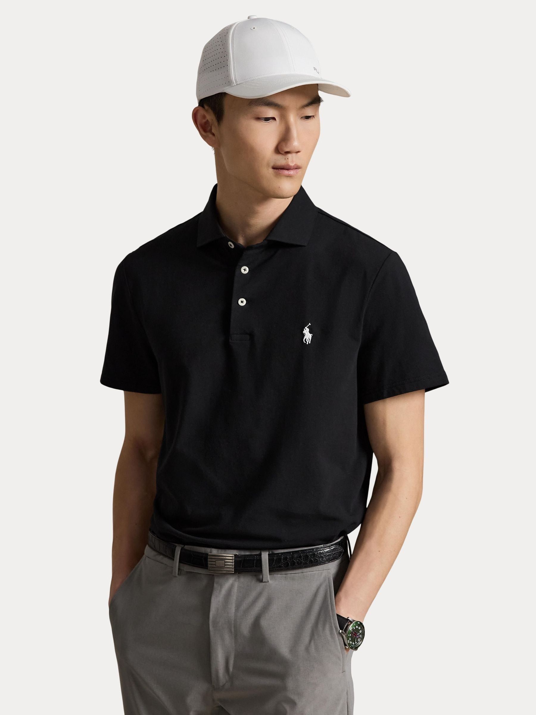 Buy Ralph Lauren Black Rlx Energy Lisle Polo Shirt from the Next