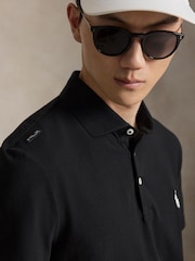 Ralph Lauren Black Rlx Energy Lisle Polo Shirt - Image 5 of 6